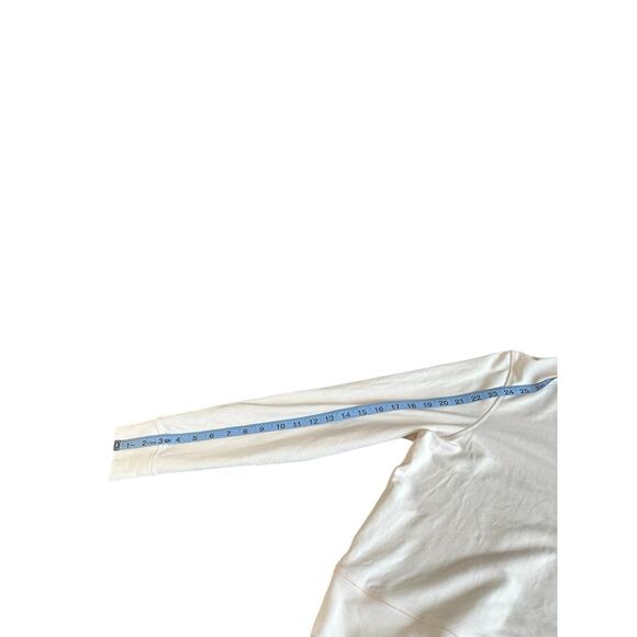 Athleta Pearl White Athletic Workout Cropped Funnel Neck Sweatshirt Size Medium - Picture 8 of 9
